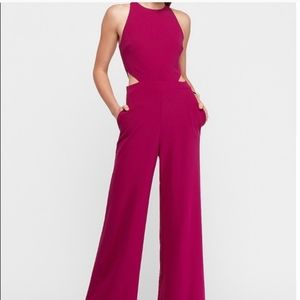 Incredible NWT magenta jumpsuit high neck wide leg
